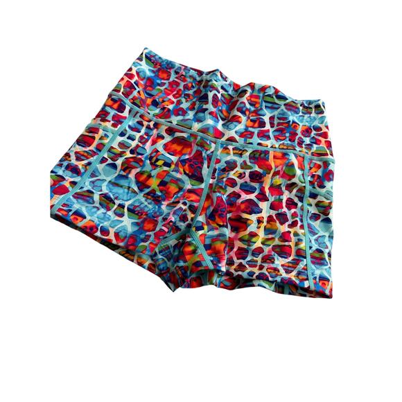 Constantly Varied Gear CVG EUC booty shorts sz S colorful biker fitted blue red - Picture 1 of 7
